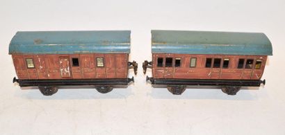 null MÄRKLIN, Germany, Ec. I, Two GNR (Grea Northern Railway) double-axle lithographed...