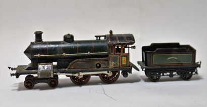 null BING, I Gauge, locomotive type 220, two-axle tender, mechanical, lithographed...