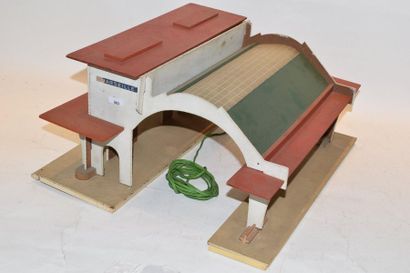 null Made in France: painted wooden railway station of Marseille with high wind,...