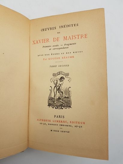 null DE MAISTRE Xavier, lot of 3 volumes

Works and unpublished works in 3 volumes,...