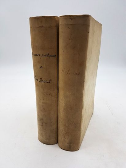 null LOT of 2 volumes

- DORAT Jean, Oeuvres poetiques, Paris, Lemerre, 1875

- PETIT...