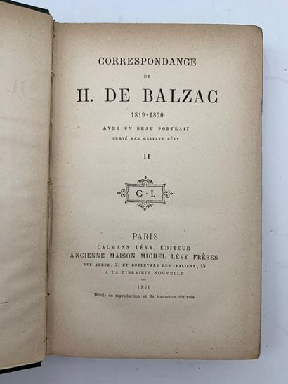 null BALZAC Honoured by

Correspondence (1819-1850) 

Paris, Lévy, 1876/1877



2...