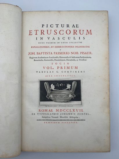 null PASSERI, Giovanni Battista, - Picturae Etruscorum in vasculis: nunc primum in...