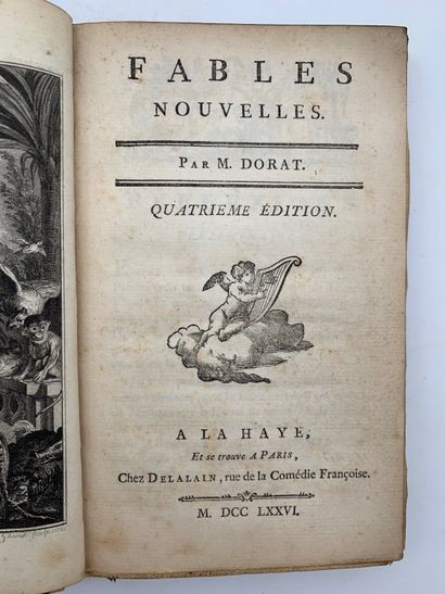 null DORAT Claude Joseph (1734-1780)

Fables

The Hague and Paris,Delalain, 1776

In-8°,

Basane...