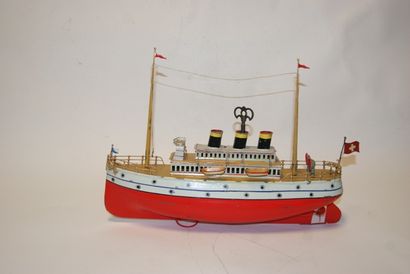 null FALK (Germany) nice liner circa 1910, mechanical, in sheet metal painted red...