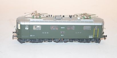 null Hag: SBB Re 4/4 engine 1st version, green. Number 10018. (MB) in working or...