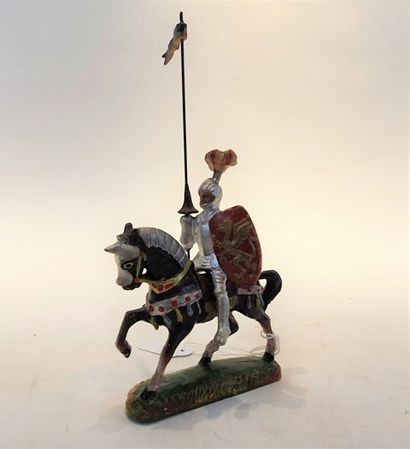 null DURSO a knight in armour, on horseback, in perfect condition, flame in comp...