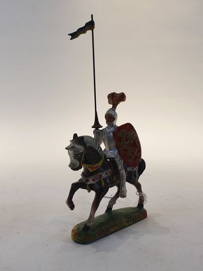 null DURSO a knight in armour, on horseback, in perfect condition, flame in comp...