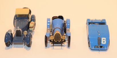 null (3) O.M. 1 Bugatti type 13 Chassis 805 de 1911 en métal bleu , J.P.S , 1 Bugatti...