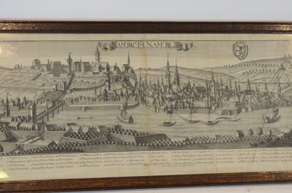 null Two engravings presenting the city of Namur. XVIIth century. Dimensions: 50.5...