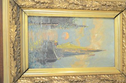 null Pair of paintings: Navy. Oil painting on isorel. 

Signed lower right. Size:...