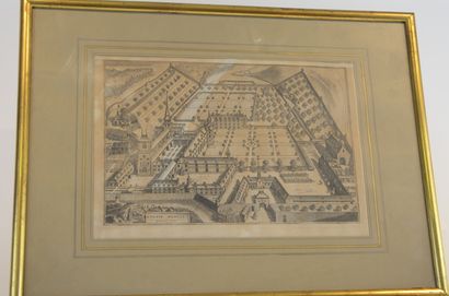 null Gravure de l'abbaye d'Orval par Jacques Harrewyn (1660-1727). Dimensions: 33...
