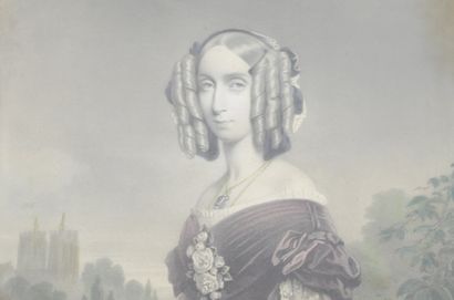 null Deux portraits de la reine Louis d'Orléans (1812-1850), première reine des Belges...