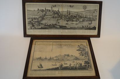 null Two engravings presenting the city of Namur. XVIIth century. Dimensions: 50.5...
