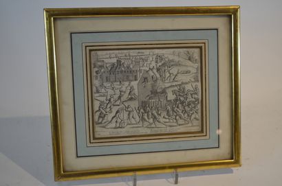 null Engraving of the capture of Menin by the "Malcontents" of Martigny (1578). Taken...