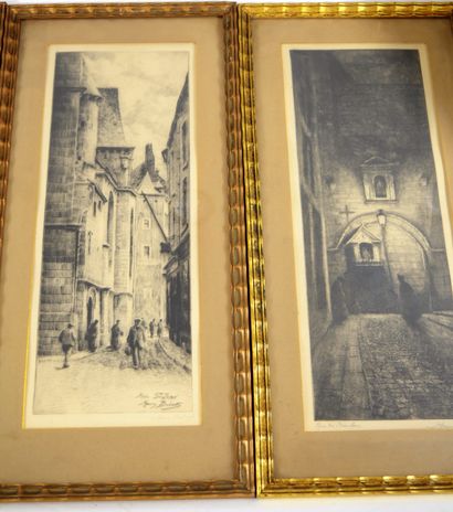 null BODART Henri (1874-1940): set of 4 engravings on the city of Namur:

Rue des...