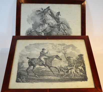 null VERNET Carle (1758-1836) Pair of lithographs, in Paris by Turgis, horse riding...