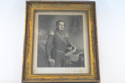 null Portrait of Leopold I. Engraving, Brussels, 1853, 25th publication, signed lower...