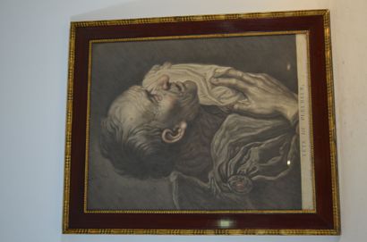 null "Weeper's Head" color lithograph after the painting of the Dominiquin by Vanderwal....