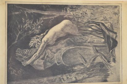 null ROPS Félicien (1833-1898): engraving "hommage à Pan", engraved by A. Bertrand....