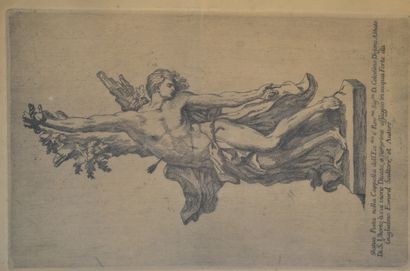 null Etching: "Martyrdom of Saint Sebastian", after the sculpture by Guglielmo Evrard....