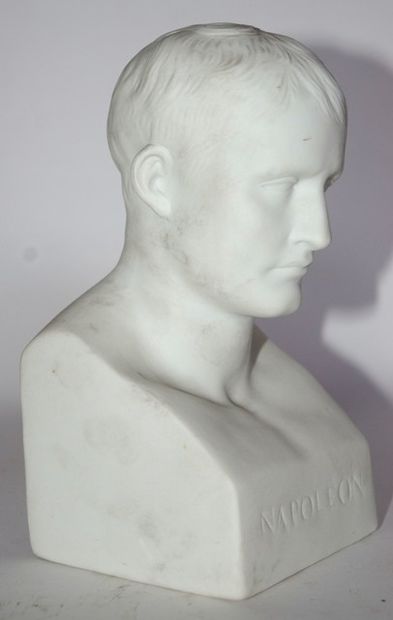 null Buste de Napoléon en biscuit, d'après l'original de Canova, hauteur: 19 cm