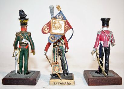  Figurines d'art: Labayen: Lanciers et chasseur à cheval de la garde Impériale, peinture...