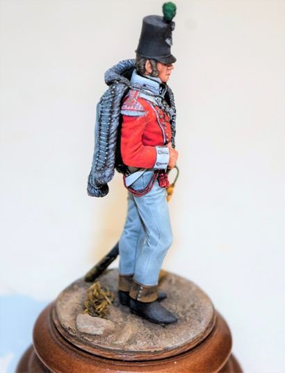 null Figurine d'art : 54Mn, un Hussard Anglais décontracté, circa 1812, peinture...