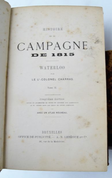 null Lt-Colonel CHARRAS

History of the 1815 campaign

Brussels, undated

two volumes

1857

bound,...