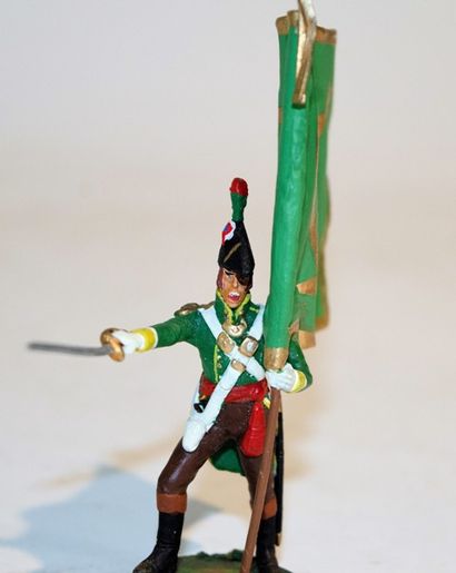 null Figurine d'art: officier porte drapeau de la légion Irlandaise se battant au...