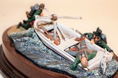 null Figurines of art: Scene representing the reembarkation of English survivors...