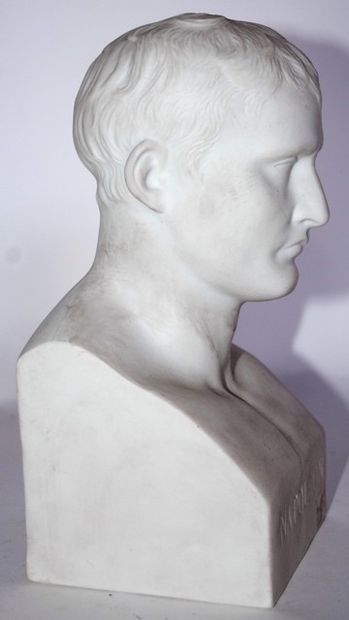 null Bust of Napoleon in biscuit, after the original by Canova. Height: 24 cm