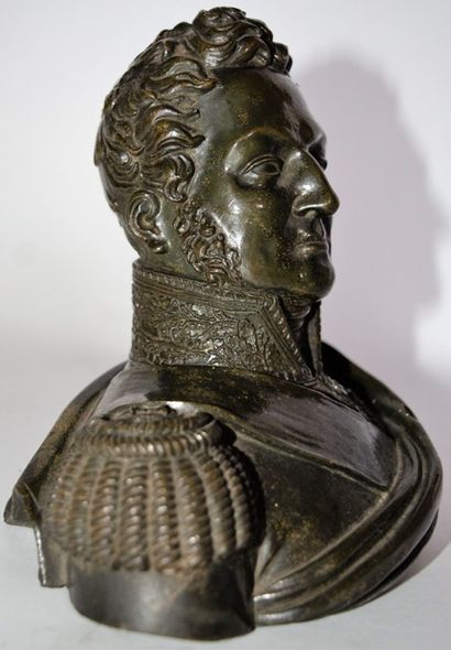 null Buste en bronze du maréchal d'Empire Jean-de-Dieu Soult (1769-1851). 

Fait...