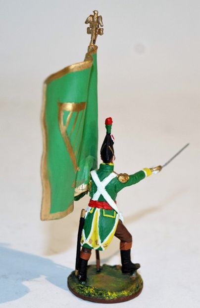 null Figurine d'art: officier porte drapeau de la légion Irlandaise se battant au...