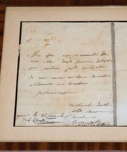 null 
Napoleon Bonaparte, letter signed "Buonaparte artillery officer" June 24, 1790.




Rare...