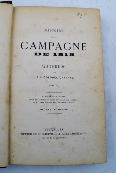 null Lt-Colonel CHARRAS

History of the 1815 campaign

Brussels, undated

two volumes

1857

bound,...