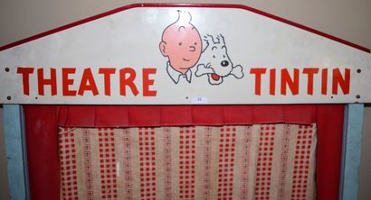 null Tintin puppet theatre, 1960s. Dimensions: 115 x 69 cm. Wood and fabric, used...