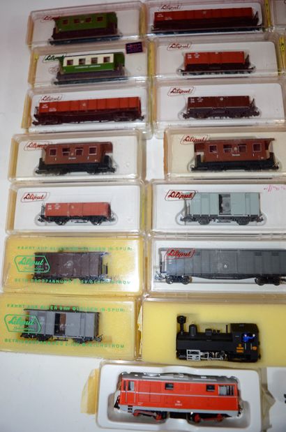 null LILIPUT very large HOe gap trains includes, nice condition in box :

- a locotender...