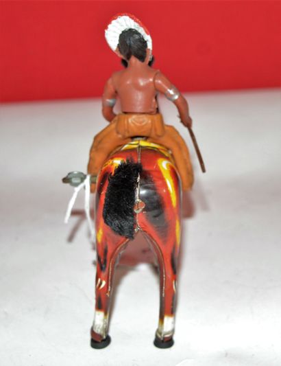 null Japon, Mukini: indien sur cheval à ressort mécanique interne, clef incorporée....