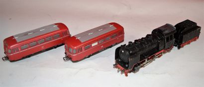 MARKLIN MÄRKLIN (3) trains :

RM800 locomotive 030, 3-axle tender, black, signs of...