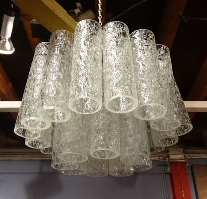 null Light fixture: (2) Vintage ceiling and wall light in frosted glass and white...