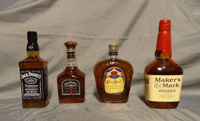 null WINE: (4) WHISKY MAKER'S MARCK Kentuchy Straight Bourbon Handmade -CROWN ROYAL...