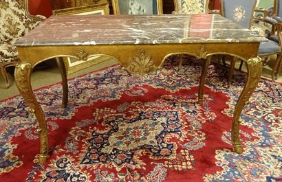 null Piece of furniture: Game table LOUIS XV gilded early 18th century 4 legs carved...