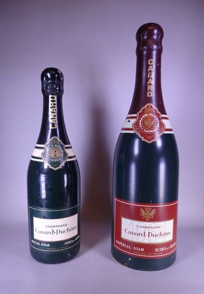 null Collection 2 dummy bottles -Champagne Canard Duchêne Royal Star and Imperial...