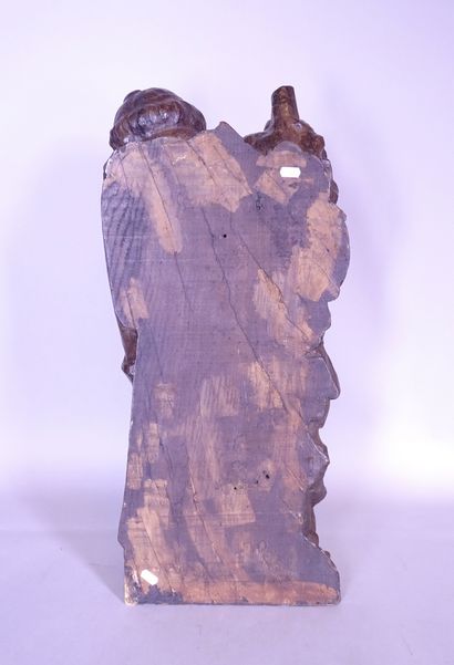 null Carving: Chestnut tree -Saint Vincent- anonymous 19th century H:75cm