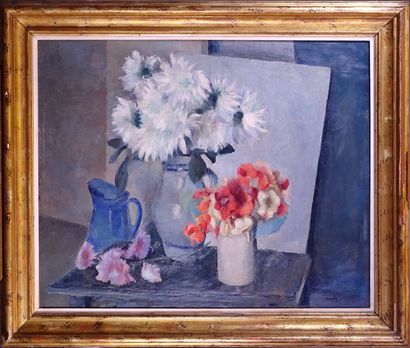 null Painting HST -Still life- signed *CAMUS G.* (Gustave) (1914, 1984) 65x82cm gold...