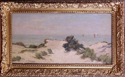null Painting HST -St Idesbald- signed *TAVERNE L.* (Louis) (Bruxelles 1859, Saint-Gilles...