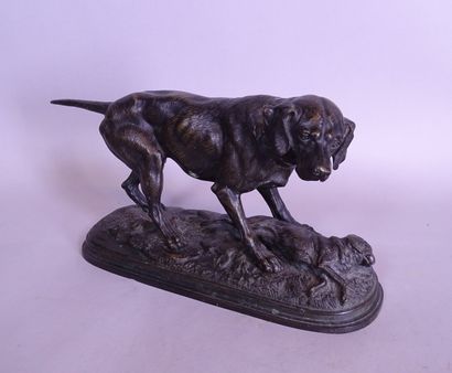 null Sculpture: Bronze -The hound and the hare- trace of signature after *DELABRIERRE...