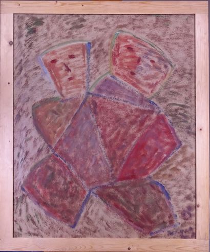 null Painting: (3) mixed media pastel/ charcoal -Composition- signed *WILGENBURG...