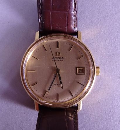 null Jewel: 18K yellow gold OMEGA DE VILLE automatic wristwatch with date P: 44,7gr...
